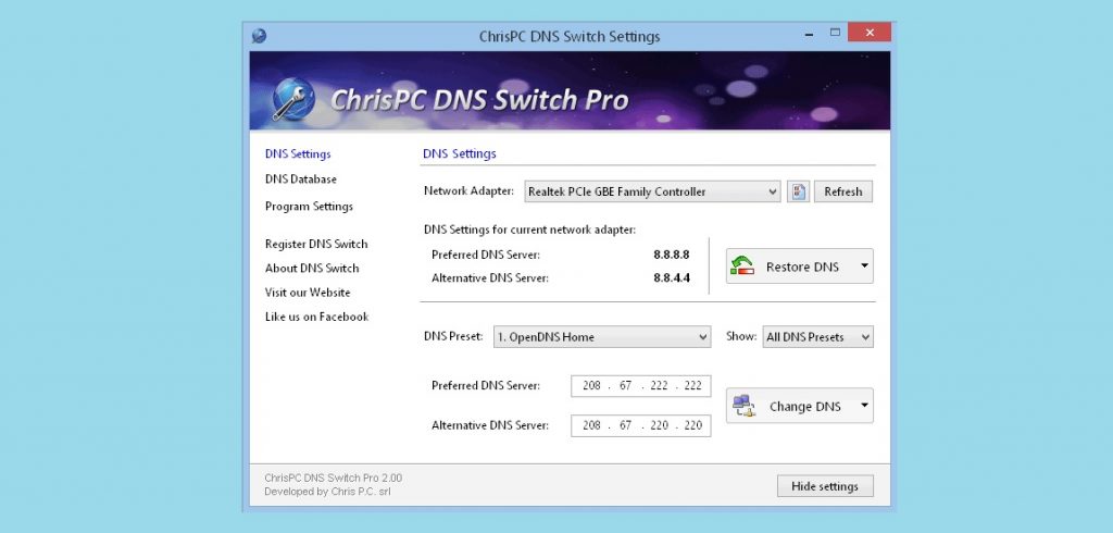 Free DNS Changer for Windows