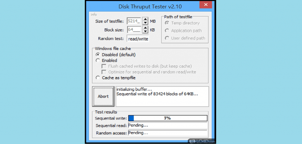 Disk Throughput Tester